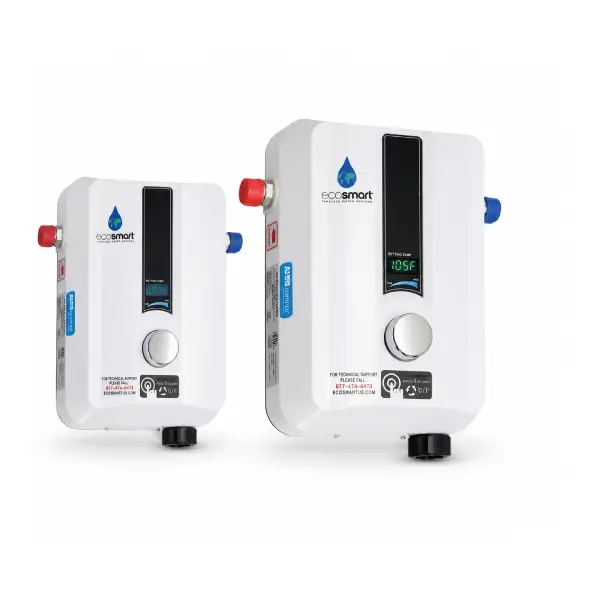 Calentadores de agua EcoSmart ECO 8 y ECO 11, familia compacta.